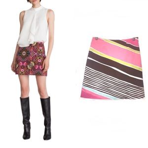 Trina Turk retro-print striped skirt, size 2